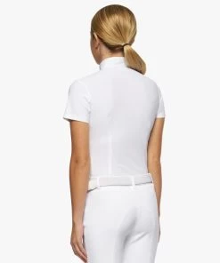 Kids Cavalleria Toscana Team Daytona Polo Short Sleeve -Equestrian Clothing kids team daytona polo ss white back POA080 JE152 0001 ct 59223.1661020664