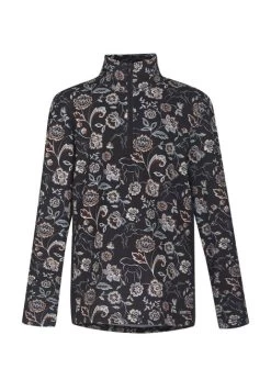 Kids Kerrits Up Tempo Fleece Tech Top -Equestrian Clothing kids up tempo top ls blk.blm 60276 PRINT kerrits 31209.1663453891