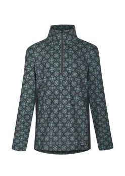 Kids Kerrits Up Tempo Fleece Tech Top -Equestrian Clothing kids up tempo top ls spru.bit 60276 PRINT kerrits 95442.1663441424