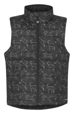 Kids Kerrits Winter Whinnies Quilted Vest -Equestrian Clothing kids whinnies quilted vest black 60279 kerrits 12514.1664402246