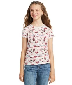 Ariat Girls REAL Yuma Print Tee -Equestrian Clothing kids yuma print tee front 10039503 ariat 34439.1641590615