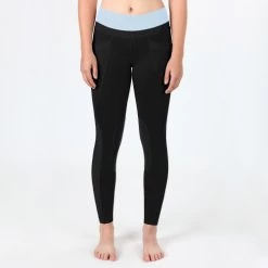 Irideon Kids Synergy Tights -Equestrian Clothing kids synergy tights black energy blue front 30 3281 BKEB irideon 30345.1618770184