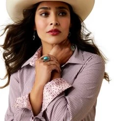 Ariat Kirby Stretch Shirt 28 Ariat Kirby Stretch Shirt -Equestrian Clothing kirby stripe ls pomegran detail 10043473 ariat 87072.1674771395