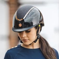 Charles Owen Kylo EQx Helmet Sparkly -Equestrian Clothing kylo eqx sparkly standard black front rider CO 20690.1687295637
