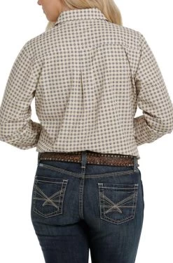 Cinch Ladies ArenaFlex Shirt Long Sleeve -Equestrian Clothing lds arenaflex ls yellow back MSW9163003 cinch 95691.1658960786