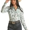 Rock & Roll Dale Brisby Mint Cactus Print Shirt 1 Rock & Roll Dale Brisby Mint Cactus Print Shirt -Equestrian Clothing lds brisby cactus ls mint front RRWSOSR0Q7 rock n roll denim 01837.1677356904