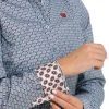 Cinch Southwest Print Performance Shirt -Equestrian Clothing lds cinch print ls lt.blue detail MSW9165037 miller international 87037.1691169257