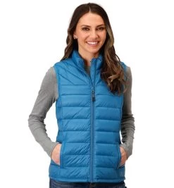 Roper Ladies Quilted Down Vest 7 Roper Ladies Quilted Down Vest -Equestrian Clothing lds quilted down vest blue front 0309806856139 roper 94709.1663799356