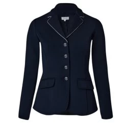 Horze Martina Show Coat With Piping -Equestrian Clothing martina show coat piping dark navy front 33620 VDB WH horze 18457.1653514356