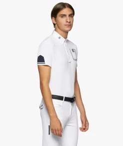 Men's Cavalleria Toscana Team Daytona Polo -Equestrian Clothing men team daytona polo ss white side POU296 PA060 001 ct 40473.1661553972