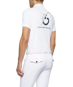 Front Page -Equestrian Clothing mens CT team polo SS white back POU237 PA048 0001 cavalleria 77736.1624996143