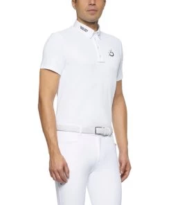 Cavalleria Toscana Men's CT Team Short Sleeve Polo 9 Cavalleria Toscana Men's CT Team Short Sleeve Polo -Equestrian Clothing mens CT team polo SS white side POU237 PA048 0001 cavalleria 96423.1624996140
