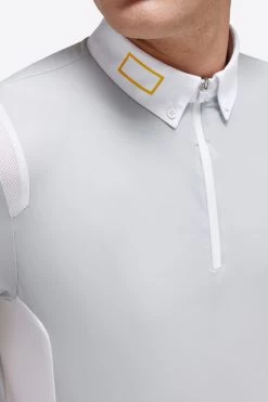 Men's RG Zip Competition Polo Short Sleeve -Equestrian Clothing mens competition zip polo ss lt.grey detail POM005 JS001 8100 cavalleria toscana 57668.1670292911