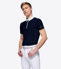 Men's RG Zip Competition Polo Short Sleeve -Equestrian Clothing mens competition zip polo ss navy side POM005 JS001 7901 cavalleria toscana 02601.1670292355