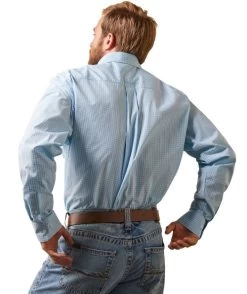 Men's Ariat Pro Series Norton Classic Fit Shirt -Equestrian Clothing mens pro series bd shirt blue check back 10043925 ariat 63586.1676053585