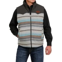 Cinch Men's Reversible Insulated Vest -Equestrian Clothing mens reversible vest multi front MWV1576001 cinch 15134.1663191154