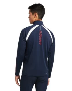 Men's Ariat Sunstopper 2.0 Baselayer -Equestrian Clothing mens sunstopper team navy back 10039183 ariat 11265.1645307787