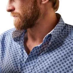Men's Ariat Atlas Print Wrinkle Free Shirt