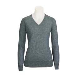 RJ Classics Natalie V-Neck Sweater 5 RJ Classics Natalie V-Neck Sweater -Equestrian Clothing natalie v neck sweater sea pine heather front NV006 rj classics 41018.1661377607