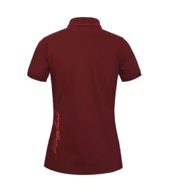 Kingsland KL Olena Piqué Polo -Equestrian Clothing olena polo ss burgundy back 2210202317 6030 kingsland 92391.1688781966