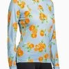 Kastel Denmark Shirt Oranges Print Long Sleeve -Equestrian Clothing oranges all over ls light blue side LSNOR kastel 14323.1673022032