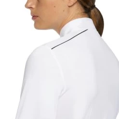 Cavalleria Toscana Outline Piping Shirt Long Sleeve -Equestrian Clothing outline piping compet ls white back detail CAD208 JE022 0001 cavalleria toscana 77833.1656712759