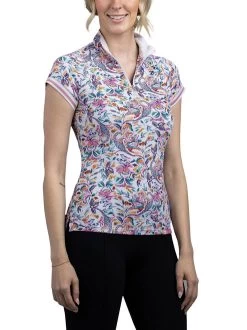 Kastel Denmark Shirt Cap Sleeve With Trim -Equestrian Clothing parisian floral cap sleeve pink CSPF kastel 78133.1677863960