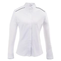Ovation Performance Long Sleeve Show Shirt -Equestrian Clothing performance LS white navy 471225 ovation 93917.1622923384