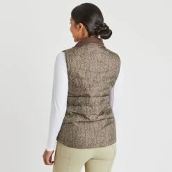 Piper Down Vest -Equestrian Clothing piper down vest tan herringbone back 30464 smartpak 17410.1665872980