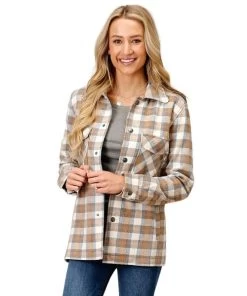 Stetson Plaid Blanket Shirt Jacket -Equestrian Clothing plaid blanket shirt jacket cream front 1109805396181 stetson 26025.1668038452