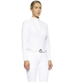 Cavalleria Toscana Poplin Bib Competition LS Polo 14 Cavalleria Toscana Poplin Bib Competition LS Polo -Equestrian Clothing poplin bib jersey comp polo LS white side POD256 JE022 0001 CT 06566.1655842547