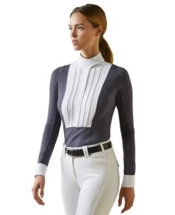 Ariat Luxe Show Shirt Long Sleeve -Equestrian Clothing pro luxe show shirt periscope front 10043395 ariat 39645.1676136480