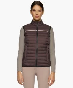 Cavalleria Toscana Team Puffer Vest -Equestrian Clothing puffer vest burgundy front GLD266 NY092 3A00 CT 90126.1660260836