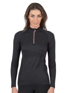 Anique Signature Sun Shirt -Equestrian Clothing quarter zip sun shirt black swan rose gold2 anique 95174.1691508222