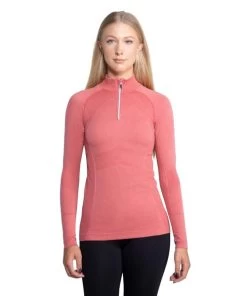 Anique Signature Sun Shirt -Equestrian Clothing quarter zip sun shirt coral anique 50309.1691508215