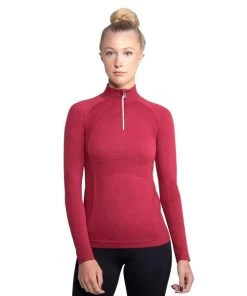 Anique Signature Sun Shirt -Equestrian Clothing quarter zip sun shirt ruby front anique 52852.1691508208