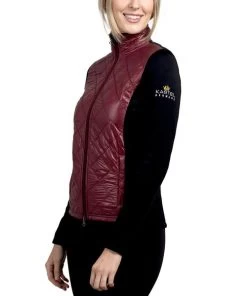 Kastel Denmark Quilted Front Jacket -Equestrian Clothing quiltd jacket burgundy side JQKBUR kastel 62933.1663290909