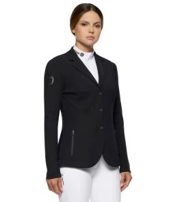 Cavalleria Toscana R-EVO Jersey Tech Knit Show Jacket -Equestrian Clothing r evo lt tech knit jacket black side GGD036 JC019 9999 CT 36685.1641944174