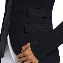 Cavalleria Toscana R-EVO Jersey Tech Knit Show Jacket -Equestrian Clothing r evo lt tech knit jacket navy detail GGD036 JC019 7901 CT 75573.1641944148