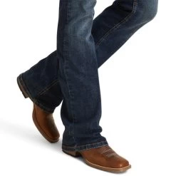 Ariat REAL Mid Rise Boot Cut Amora Jean -Equestrian Clothing real boot cut amora pasadena leg detail 10043148 ariat 84045.1675820883