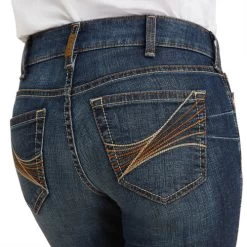 Ariat REAL Mid Rise Boot Cut Amora Jean -Equestrian Clothing real boot cut amora pasadena pocket detail 10043148 ariat 55315.1675820894