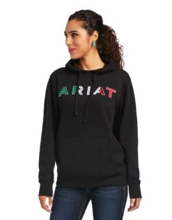 Ariat REAL Mexico Hoodie -Equestrian Clothing real mexico hoodie black front 10038930 ariat 96043.1636499006