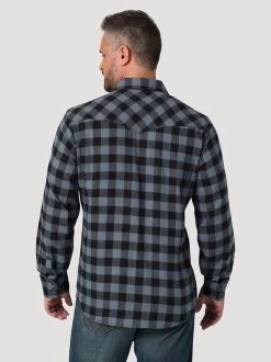 Men's Wrangler Black Buffalo Plaid Shirt 8 Men's Wrangler Black Buffalo Plaid Shirt -Equestrian Clothing retro buffalo plaid black back 112330472 wrangler 62049.1689457987