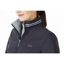 HKM Reverse Blouson Jacket -Equestrian Clothing reverse blouson jacket dark blue sage blue detail 13135 6955 hkm 38272.1651779782