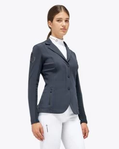 Cavalleria Toscana REVO Lite Tech Zip Jacket -Equestrian Clothing revo lite tech zip blue grey side GGD037 JC019 8B00 CT 74230.1659742850