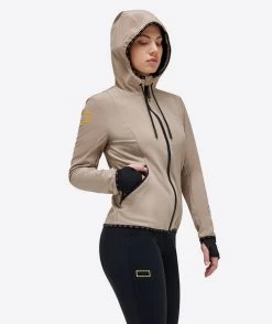RG Hooded Softshell Jacket -Equestrian Clothing rg hood jacket hazelnut side crop SSW001 JS005 1005 riders gene 30018.1686191349