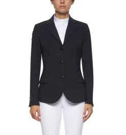 Cavalleria Toscana Riding Jacket Micro Print -Equestrian Clothing riding jacket micro print lining navy front GGD020 JE115 7901 CT 22718.1624660402