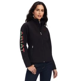 Ariat Rosas Team Softshell Jacket -Equestrian Clothing rosas team softshell black front 10042115 ariat 77684.1661622300