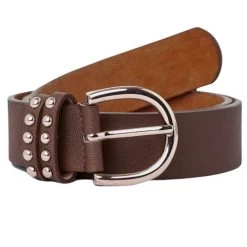 Horze Rose Gold Buckle Belt -Equestrian Clothing rose gold buckle belt bison dark brown 33394 BDBB horze 27135.1648673531