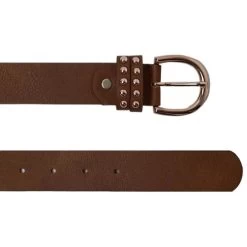 Horze Rose Gold Buckle Belt -Equestrian Clothing rose gold buckle belt bison dark brown ends 33394 BDBB horze 04687.1648673523